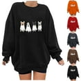 thumbnail image 1 of HomeDM Halloween Sweatshirts for Women Casual Loose Crewneck Tops Cute Graphic Long Sleeve Shirts Fall Pullover - Black/L, 1 of 4
