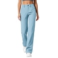 thumbnail image 1 of HomeDM Hiking Pants for Women Straight Leg Outdoor Travel Pants with Pockets Light Blue Water Resistant Athletic Trousers Size S, 1 of 9