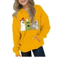 thumbnail image 1 of HomeDM Hooded Sweatshirts for Boys Girls - Unisex Kids Long Sleeve Graphic Hooded Sweatshirt Tops with Pocket - Yellow/4-5 Years, 1 of 4