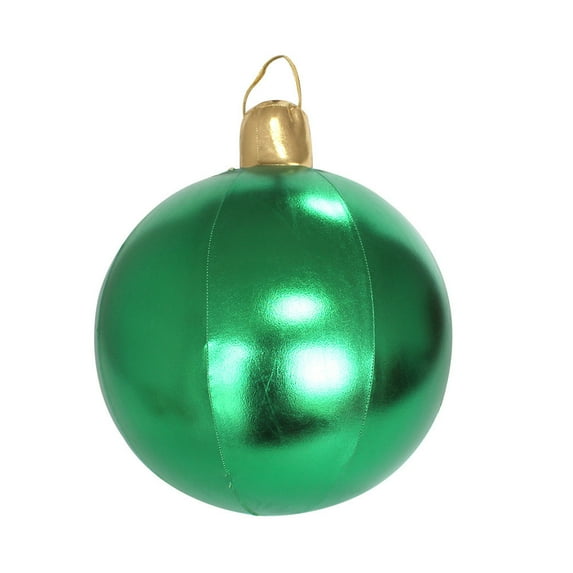 HomeDM Inflatable Christmas Ornament Ball Green Xmas Inflatable Decorated Balls 40cm/15.7" Large Christmas Balls Indoor Outdoor Holiday Decorations