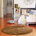 thumbnail image 1 of HomeDM Khaki Round Rug for Bedroom, 23.6" Fluffy Soft Circle Area Rugs for Home Decor Non Slip Bathroom Mats for Bathtub Shower Sink Soft Absorbent Microfiber Bath Rugs, 1 of 4