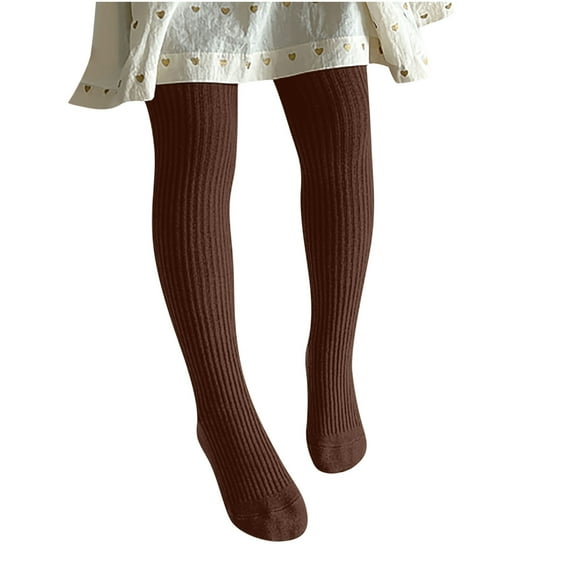HomeDM Kids Baby Girls Tights Socks Solid Color Cable Knit Leggings Stockings Infants Toddlers Seamless Winter Warm Pantyhose 2-12 Years
