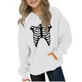 thumbnail image 1 of HomeDM Kids Boys Girls Sweatshirts Casual Long Sleeve Hoodie Sweatshirts with Pocket Graphic Sweatershirt Pullover Tops - White/4-5 Years, 1 of 4