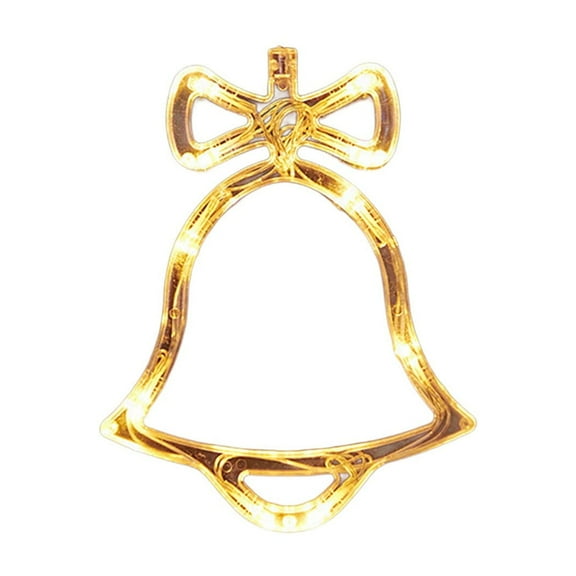 HomeDM LED Christmas Window Lights Bell Ornaments Battery Operated Xmas Lights with Suction Cup for Christmas Window Glass Wall Indoor Decor