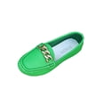 thumbnail image 1 of HomeDM Loafers for Women Closed Toe Slip On Comfort PU Leather Flat Casual Work Walking Dress Shoes, Green Size 7, 1 of 9