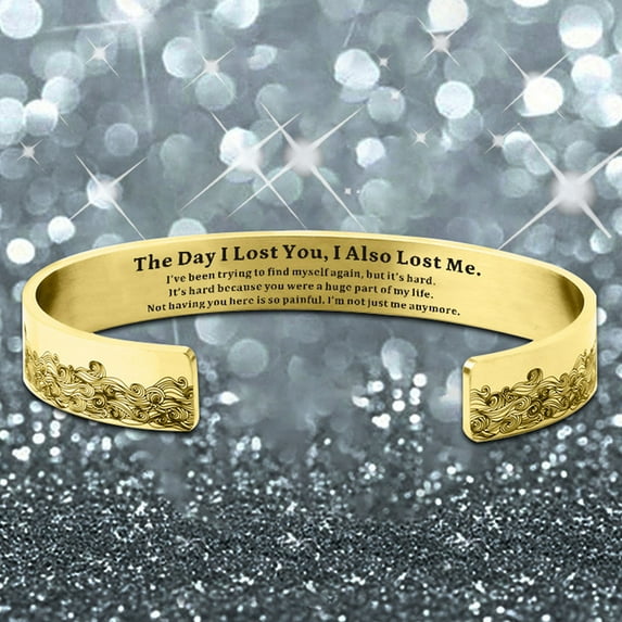 HomeDM Memorial Bracelet for Loss of Loved One Husband Mother Dad Son Daughter Bereavement Sympathy Gift Stainless Steel Inspirational Mantra Cuff Bangle Bracelet