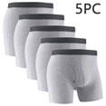 thumbnail image 1 of HomeDM Men's Cotton 5 Pack Boxer Briefs Solid Color Breathable Underwear Gray/L, 1 of 6