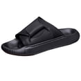 thumbnail image 1 of HomeDM Men's Sandals Thick Sole Comfort and Support Summer Beach Walking Shoes Non-Slip Slippers for Indoor Outdoor, Black Size 7.5, 1 of 6