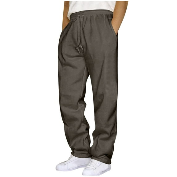 HomeDM Men's Sweatpants Workout Hiking Pants Breathable Loose Fit Solid Color Camping Fishing Running Athletic Jogger Pants - Dark Gray/XL