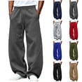 thumbnail image 1 of HomeDM Men's Sweatpants with Pocket Wide Leg Open Bottom Athletic Joggers Dark Gray Drawstring Workout Gym Casual Pants Size L, 1 of 4