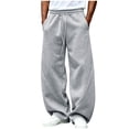 thumbnail image 1 of HomeDM Men's Sweatpants with Pocket Wide Leg Open Bottom Athletic Joggers Gray Drawstring Workout Gym Casual Pants Size 3XL, 1 of 5