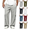 thumbnail image 1 of HomeDM Men's Sweatpants with Pockets Open Bottom Jogger Gray Athletic Lounge Pants Size L, 1 of 8