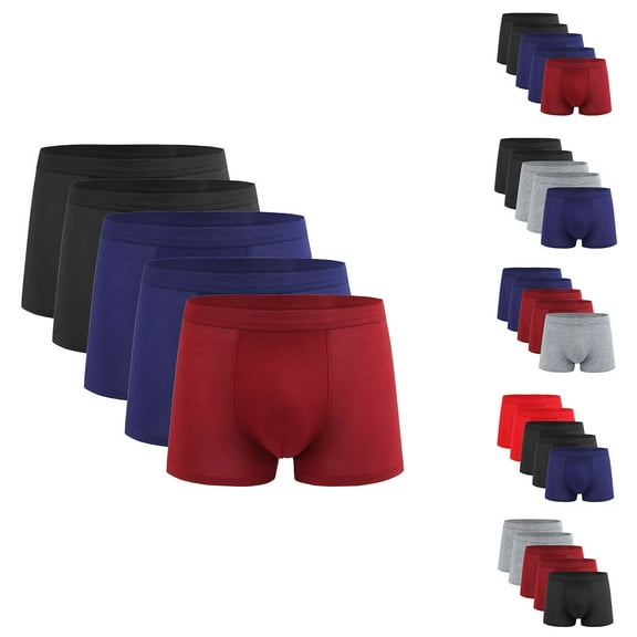HomeDM Men's Trunks Underwear Short Leg Covered Band Boxer Briefs 5 Pack