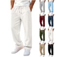 thumbnail image 1 of HomeDM Men's Wide Leg Sweatpants Drawstring Open Bottom Joggers with Pockets Casual Athletic Pants for Gym Workout, 1 of 7