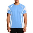 thumbnail image 1 of HomeDM Men's Workout Running T-Shirts Crew Neck Short Sleeve Color Block Quick Dry Athletic Gym Sport Shirts, Sky Blue Size L, 1 of 8