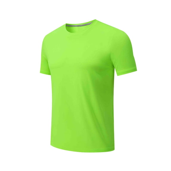 HomeDM Men's Workout Shirts Crew Neck Short Sleeve Quick Dry Gym Athletic Running Tee Shirts, Green, Size 2XL