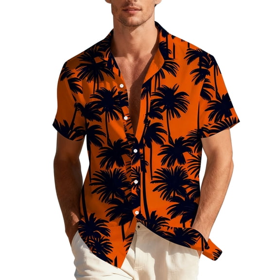 HomeDM Mens Hawaiian Shirt Summer Beach Short Sleeve Floral Button Down Vacation Tops Tropical Shirt M-3XL