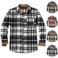 thumbnail image 1 of HomeDM Mens Plaid Shirts Long Sleeve Button Down Work Jacket Shirts with Pocket, Black, 1 of 6