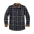 thumbnail image 1 of HomeDM Mens Plaid Shirts Long Sleeve Button Down Work Jacket Shirts with Pocket, Yellow, 1 of 5