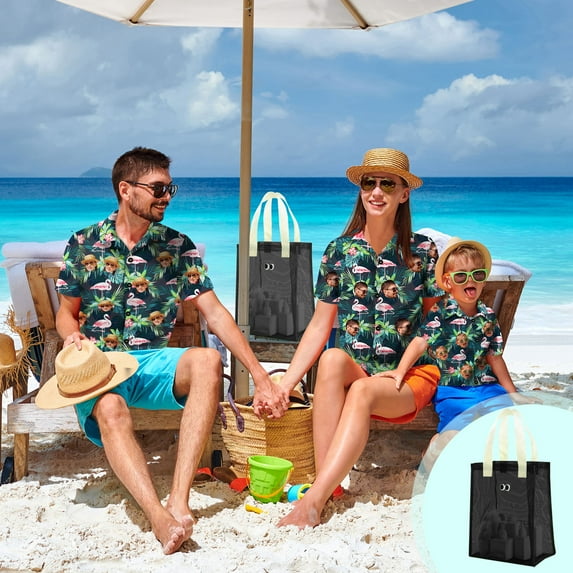 HomeDM Mesh Beach Bag Tote Bag for Women, Foldable Swim Large Beach Tote Bag Waterproof Sandproof Beach Tote Bag for Beach Vacation Essentials