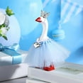 thumbnail image 1 of HomeDM Mini Desk Goose Outfits Christmas Decorations Tiara Crown Necklace Dress 3 Pcs Small Goose Clothes for 7 Inch Duck Statue Desk Key Holder, 1 of 7