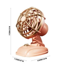 HomeDM Mini Heritage Desk Fan USB-Powered Metal Construction Ideal for Home Dorm Rooms Bedrooms Office or Travel