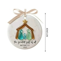 HomeDM Nativity Scene Ornaments 2025 Christmas Round Acrylic Hanging 2D Pendant Christmas Tree Decorations The Birth of Jesus Christian Gifts for Family Friends 8cm/3.15"