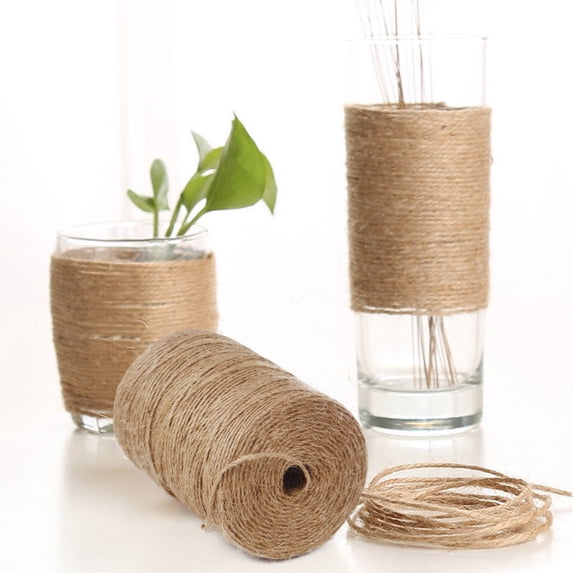 HomeDM Natural Jute Twine String, 2mm/328ft Brown Thick Twine Rope for Crafts, Gardening, Tomato, Climbing Plant, Gift Wrapping Packing, Christmas, Wedding Decor