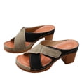 thumbnail image 1 of HomeDM Open Toe Heels for Women Platform Chunky Block Heels Slip On Comfort Dressy Slides Sandals, Gray Size 6.5, 1 of 8