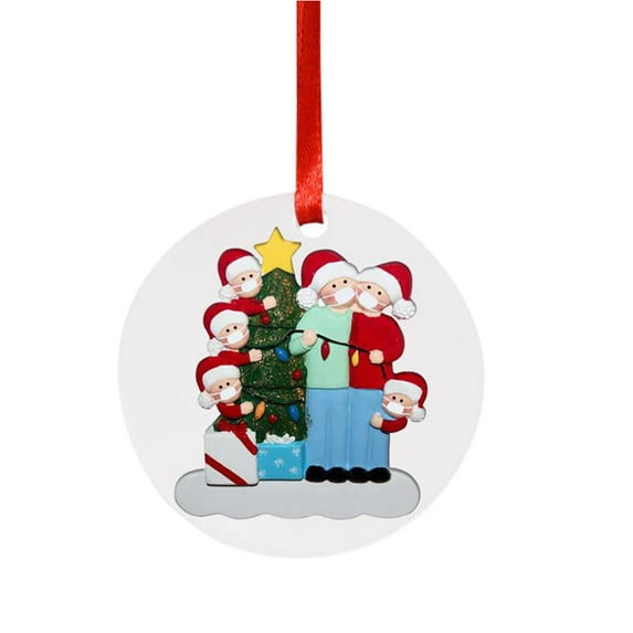 HomeDM Personalized Family Christmas Ornaments , House Family Christmas Decorations DIY Name Hanging Pendant Christmas Tree Decorations, New Home Ornament Party Holiday Decor