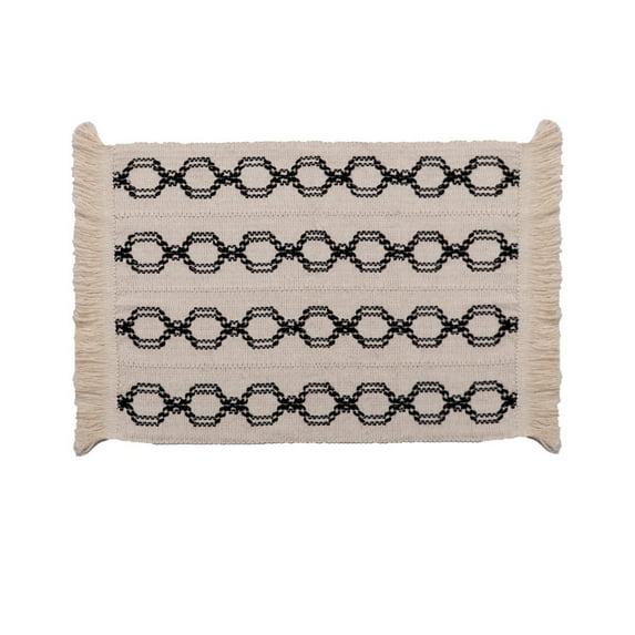 HomeDM Placemats Cotton Linen Bohemia Geometric 11.8 X 19.6 Inch Table Setting Decor for Garden Farmhouse Party Holiday Dinner Home Decoration Everyday