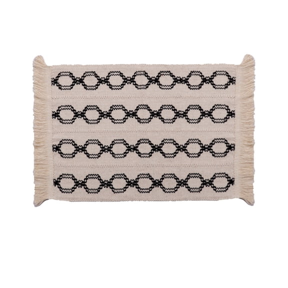 HomeDM Placemats Cotton Linen Bohemia Geometric 11.8 X 19.6 Inch Table Setting Decor for Garden Farmhouse Party Holiday Dinner Home Decoration Everyday