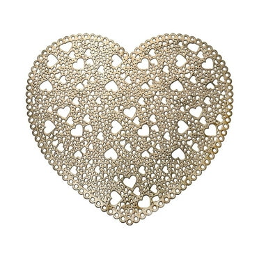 HomeDM Placemats Hollow Out Place mats for Dining Table Heat-Resistant Non-Slip Washable Waterproof Coffee Mats Easy Clean Table Mats Valentine's Day