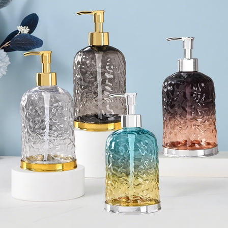 HomeDM Plastic Soap Dispenser, 450ml(15oz) Empty Pump Bottles for Bathroom Kitchen to Dispense Dish Soap, Hand Soap Brown Refillable Soap Dispenser