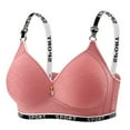 thumbnail image 1 of HomeDM Plus Size Wireless Bras for Women No Underwire Bralettes Full Coverage Support Lift Comfy Seamless Bra, Pink, 44B-C, 1 of 2