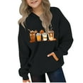 thumbnail image 1 of HomeDM Pullover Hoodies for Boys Girls - Long Sleeve Hooded Sweatshirts with Kangaroo Pocket Unisex Kids Sweatshirts - Black/9-10 Years, 1 of 4