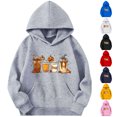 thumbnail image 1 of HomeDM Pullover Hoodies for Boys Girls - Long Sleeve Hooded Sweatshirts with Kangaroo Pocket Unisex Kids Sweatshirts - Gray/4-5 Years, 1 of 5