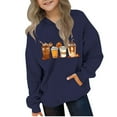 thumbnail image 1 of HomeDM Pullover Hoodies for Boys Girls - Long Sleeve Hooded Sweatshirts with Kangaroo Pocket Unisex Kids Sweatshirts - Navy/13-14 Years, 1 of 4
