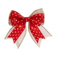 thumbnail image 1 of HomeDM Red Christmas Bows Decorations 3.74" X 3.93" Xmas Wreath Bows Christmas Tree Hanging Ornaments Ribbon Bows for Tree Home Party Front Door Wreath Holiday Decor, 1 of 6