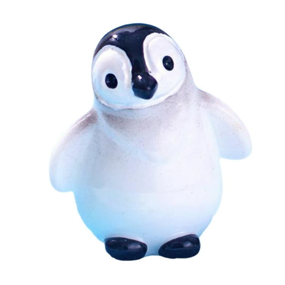 HomeDM Resin Penguin Figurine Cute Penguins Winter Tiered Tray Decor Mini Resin Penguin Ornaments for Micro Landscape Xmas Table Party Office Home Decor