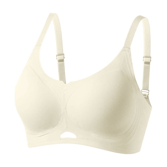 HomeDM Seamless Bras for Women Soft Wireless Full Coverage Bralettes No Underwire Supportive Comfort T-Shirt Bras, Beige, XL