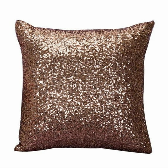 HomeDM Sequin Decorative Throw Pillow Covers 15.7" x 15.7" Square Cushion Case for Chair Couch Bed Sofa Bedroom Living Room Wedding Home Decor