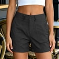 thumbnail image 1 of HomeDM Shorts for Women High Wasit Button Zip Closure Wide Leg Shorts Black Summer Casual Work with Pockets Size XL, 1 of 8