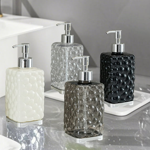 HomeDM Soap Dispenser, Plastic Hand Soap Dispenser for Bathroom Kitchen 450ml(15oz) Refillable Soap Dispenser Empty Pump Bottles Dispenser Clear