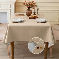 HomeDM Square Tablecloth - 23.6X15.7 Inch Khaki Table Cloth for Small Square or Round Tables - Waterproof Wrinkle Free Washable Fabric for Buffet Table Holiday Party Dinner Wedding