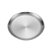 HomeDM Stainless Steel Oval Platter Serving Platter Silver Serving Tray Heavy Duty Mirror Polish Sizzling Plate with Swirl Pattern for Fish Dessert Meat Sushi