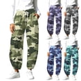 thumbnail image 1 of HomeDM Sweatpants for Women Drawstring Waist Camo Print Sweat Pants Army Green Athletic Joggers with Pockets Size XL, 1 of 9