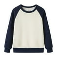 thumbnail image 1 of HomeDM Sweatshirts for Girls Boys Crewneck Long Sleeve Loose Fit Tops Color Block, Sizes 3-12 Years, 1 of 3