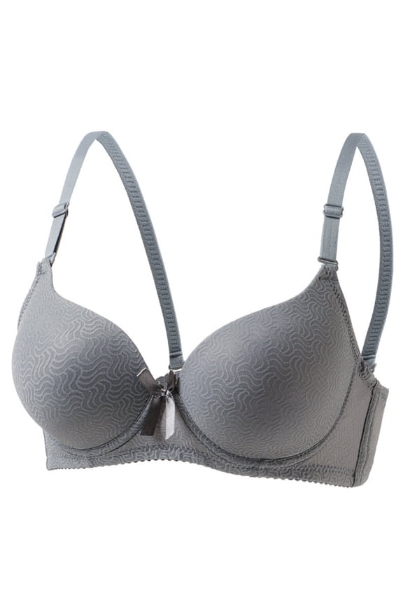 HomeDM Underwire Full Coverage Bra for Women Soft Support Push Up Seamless Bralettes Everyday Bra, Silver, 34B-C