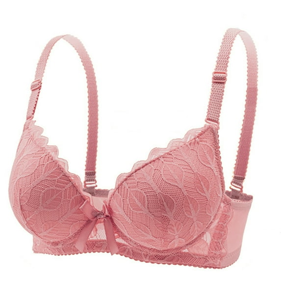 HomeDM Underwire Lift Bras for Women Soft Push Up Everyday Bras Full Coverage Seamless Bralettes, Pink, 34A-B